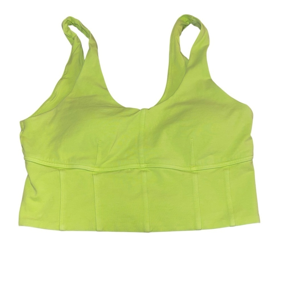 OFFLINE by Aerie Real Me Hold Up! Corset Sports Bra - Neon Lime Medium